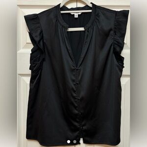 Steve Madden Black Ruffle Sleeve Blouse